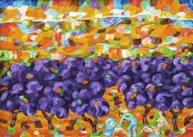 Provence Violet Almond Trees - 85cm x 120cm